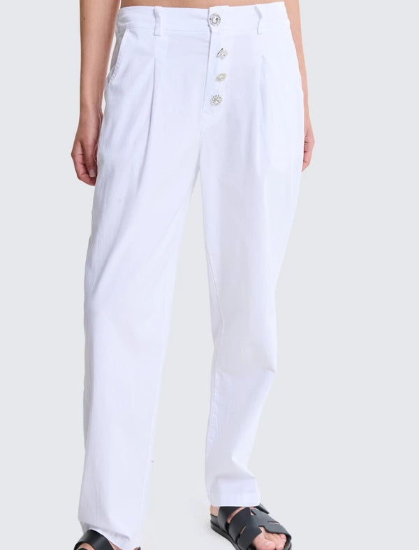 Pantalone con bottoni strass Two Way